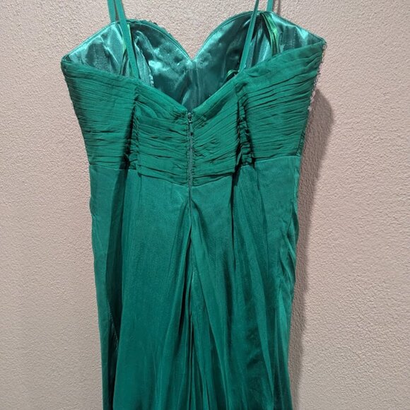 Dave & Johnny * Beaded Silk Formal Gown * Size 0 – Emerald Green (NWT) 💚✨ - Picture 4 of 9